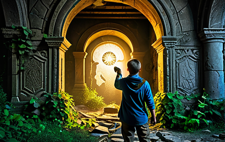 Ancient Ruins Exploration**
"A fully clothed adventurer, appropriate attire, exploring the ancient ruins, flashlight beam cutting through dust motes, crumbling stone architecture overgrown with vines, safe for work, perfect anatomy, natural proportions, professional quality, family-friendly, holding a worn map, surrounded by glowing runes, discovery, mystery."
**
